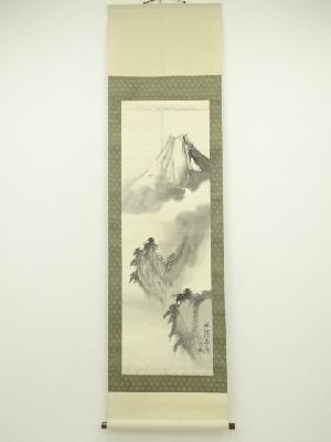 星六谷筆　水墨画　肉筆絹本掛軸（保護箱）